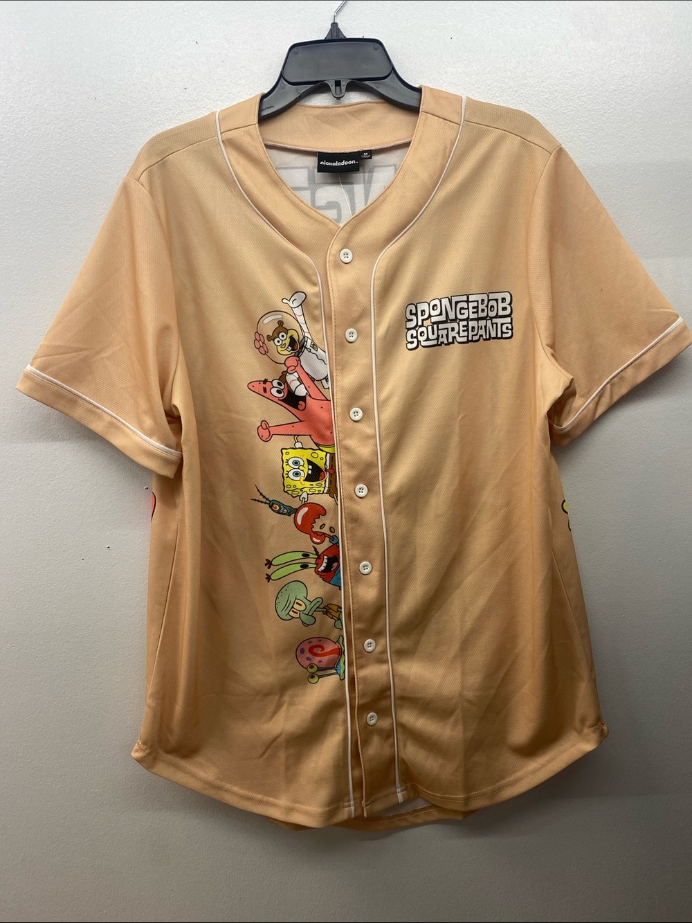 Nickelodeon SpongeBob Beige Baseball-Style Jersey Shirt